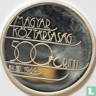 Hungary 500 forint 1989 (PROOF) "1992 Winter Olympics in Albertville" - Image 1