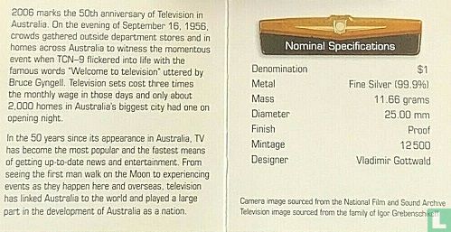 Australië 1 dollar 2006 (PROOF - zonder letter) "50 years of Australian television" - Afbeelding 3