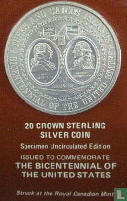 Turks and Caicos Islands 20 crowns 1976 "Bicentennial of the United States" - Image 3
