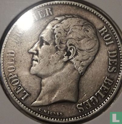 Belgium 5 francs 1850 (misstrike) - Image 2