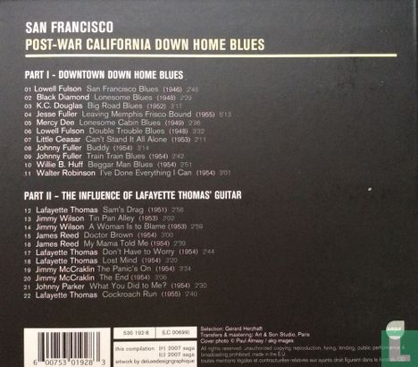San Francisco Post-War California Down Home Blues - Afbeelding 2