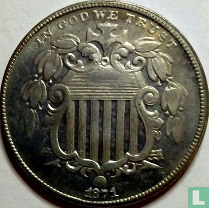 United States 5 cents 1871 - Image 1