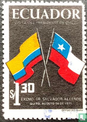 Nationale vlag van Ecuador en Chili