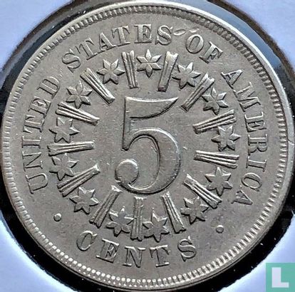 États-Unis 5 cents 1866 - Image 2
