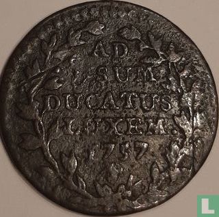 Luxembourg 2 liards 1757 (misstrike) - Image 1