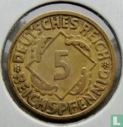 Duitse Rijk 5 reichspfennig 1926 (E) - Afbeelding 2