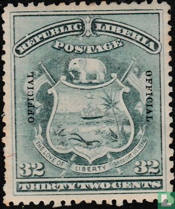 Coat of arms of Liberia with overprint