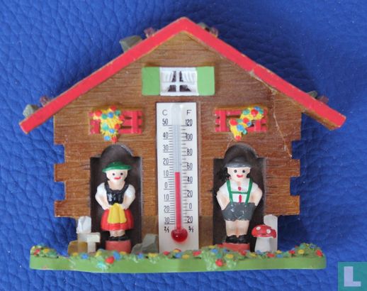 Weerhuisje uit het Zwarte Woud met Thermometer