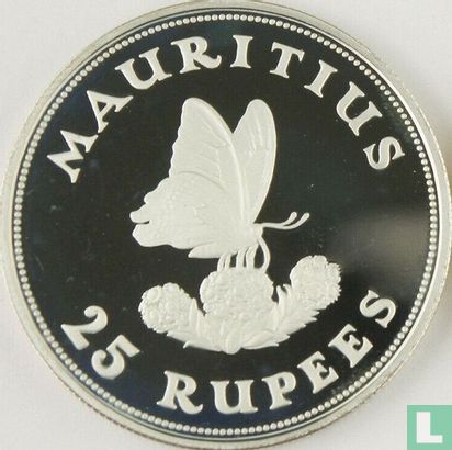 Mauritius 25 rupee 1975 (PROOF) "Papilio manlius" - Afbeelding 2