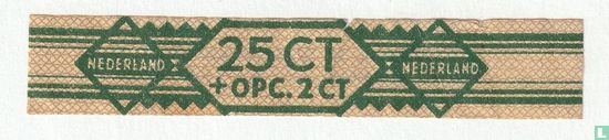 25 cent + opc.2 ct - (Achterop: Willem II Sigarenfabrieken N.V. v/h H. Kersten & Co Valkenswaard) - Afbeelding 1