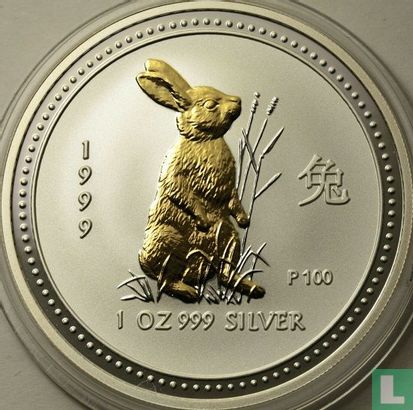 Australie 1 dollar 1999 (coloré) "Year of the Rabbit" - Image 1