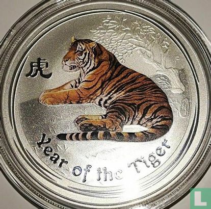 Australië 1 dollar 2010 (type 1 - gekleurd) "Year of the Tiger" - Afbeelding 2