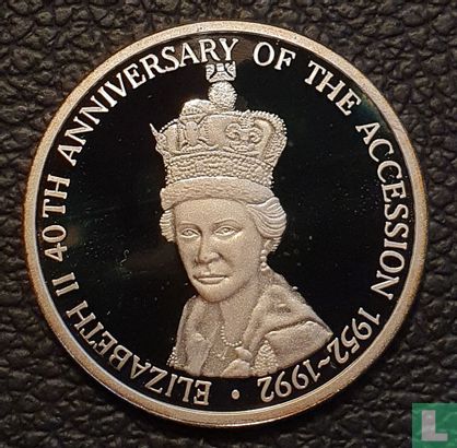 Turks- en Caicoseilanden 20 crowns 1993 (PROOF) "40th anniversary Accession of Queen Elizabeth II" - Afbeelding 2