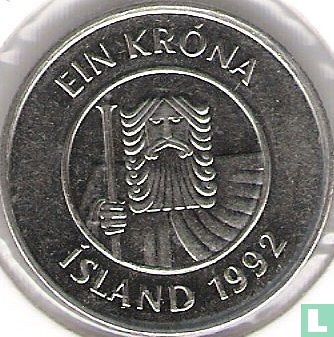Islande 1 króna 1992 - Image 1