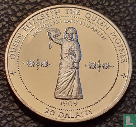 The Gambia 20 dalasis 1996 (PROOF) "Queen Mother - The young Lady Elizabeth" - Image 2
