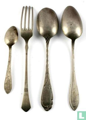 4 ss silverware spoons & fork - Afbeelding 3