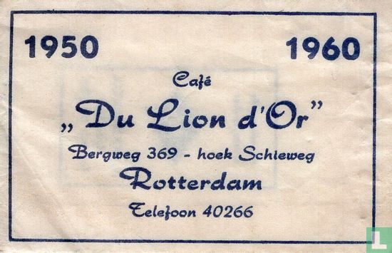 Café "Du Lion d'Or" 1950  1960 - Image 1