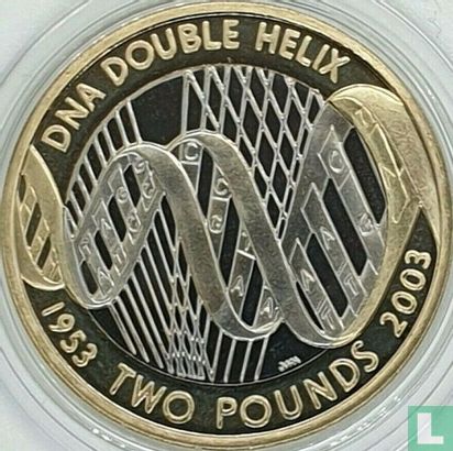 Verenigd Koninkrijk 2 pounds 2003 (PROOF - zilver) "50th anniversary Discovery of DNA" - Afbeelding 1