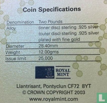 Verenigd Koninkrijk 2 pounds 2003 (PROOF - zilver) "50th anniversary Discovery of DNA" - Afbeelding 3