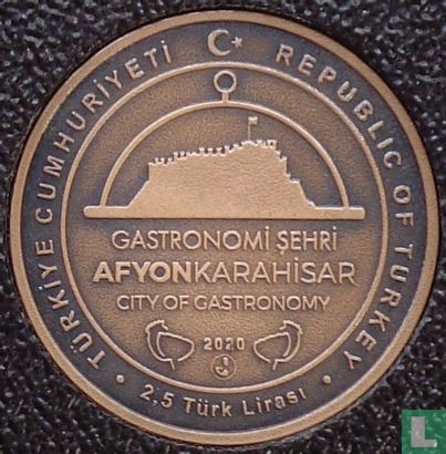 Turkije 2½ türk lirasi 2020 (brons-oxyde) "Afyon city of gastronomy" - Afbeelding 1