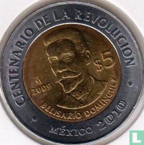 Mexico 5 pesos 2009 "Centenary of Revolution - Belisario Domínguez" - Afbeelding 1