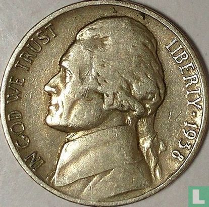 Verenigde Staten 5 cents 1938 (Jefferson type - zonder letter) - Afbeelding 1