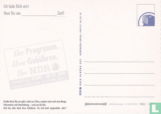 B01054 - NDR / GEZ "Kinokarte" - Afbeelding 2