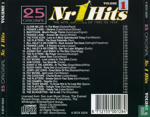 25 Original Nr 1 Hits Volume 1 (The Hits Of 1945 To 1959) - Afbeelding 2