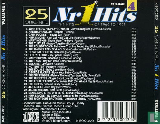 25 Original Nr 1 Hits 4 (The Hits of 1969 to 1991) - Image 2