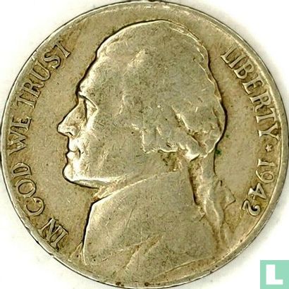 États-Unis 5 cents 1942 (sans lettre) - Image 1