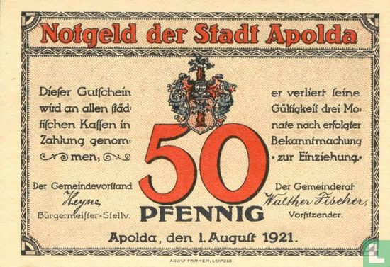 Apolda 50 Pfennig (D) - Image 1