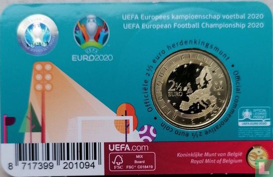 Belgique 2½ euro 2021 (coincard - FRA) "2020 European football championship" - Image 2