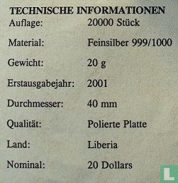 Liberia 20 dollars 2001 (PROOF) "Prohibition years" - Afbeelding 3