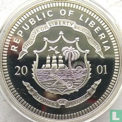 Liberia 20 dollars 2001 (PROOF) "History of America - Charles Lindbergh's Atlantic crossing" - Image 1