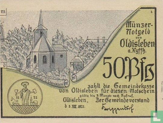 Oldisleben, Gemeinde - 50 Pfennig (4) 1921  - Afbeelding 1