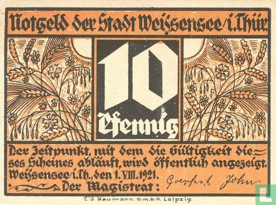 Weissensee 10 Pfennig - Bild 1