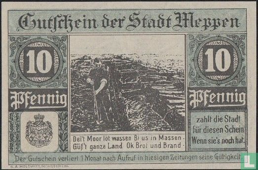Meppen 10 Pfennig - Image 1