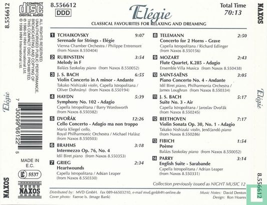 Elégie - Classical Favourites For Relaxing And Dreaming - Afbeelding 2