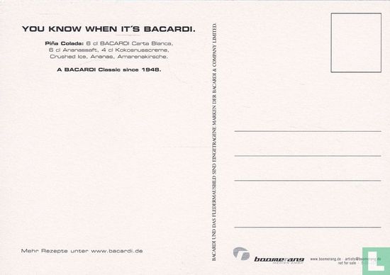 B02127 - Bacardi "You know when it's Bacardi"  - Afbeelding 2