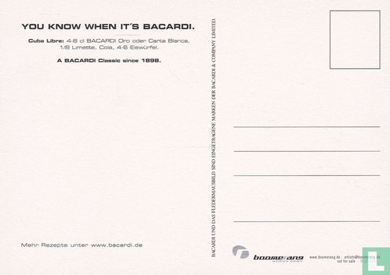 B02128 - Bacardi "You know when it's Bacardi" - Afbeelding 2