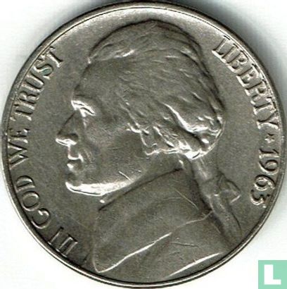 États-Unis 5 cents 1963 (sans lettre) - Image 1