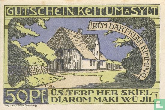 Keitum auf Sylt, Gemeinde - 50 Pfennig (a) 1920    - Afbeelding 2