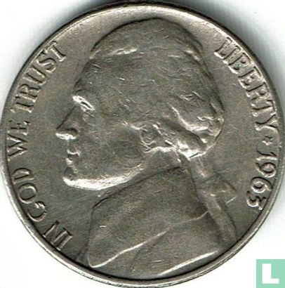 États-Unis 5 cents 1963 (D) - Image 1