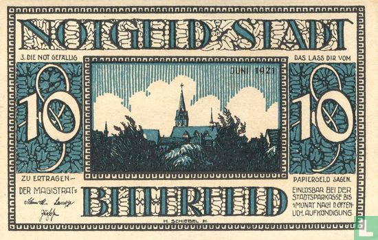 Bitterfeld, Stadt 10 Pfennig Juni 1921 - Bild 1