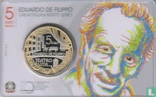 Italien 5 Euro 2020 (Coincard) "120th anniversary Birth of Eduardo De Filippo" - Bild 2