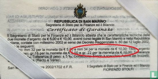 San Marino 10 euro 2002 (PROOF) "Welcome to the euro" - Image 3