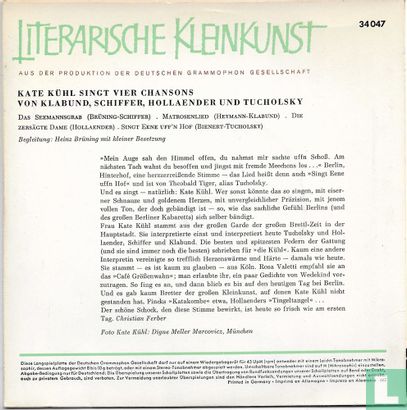Kate Kühl singt Chansons von Klabund, Schiffer, Hollaender und Tucholsky - Image 2