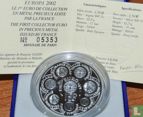 France 1½ euro 2002 (PROOF) "Introduction of the euro" - Image 3