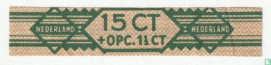 15 cent + opc.1 1/2 ct - (Achterop: N.V. Senator Sig. fabr. Eindhoven - Image 1