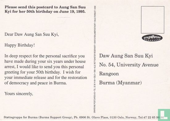 0392 - Aung San Suu Kyi's 50th Birthday Set her free! - Bild 2